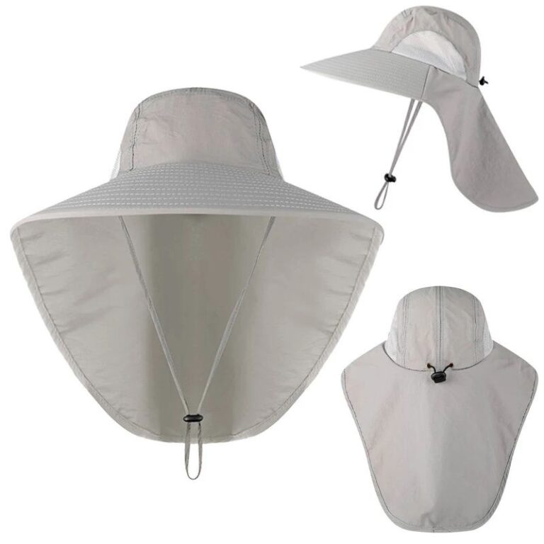 Breathable Mesh Bucket Hat With Neck Flap Outdoor Long Oversize Bucket Hat Fishing Hats (2)